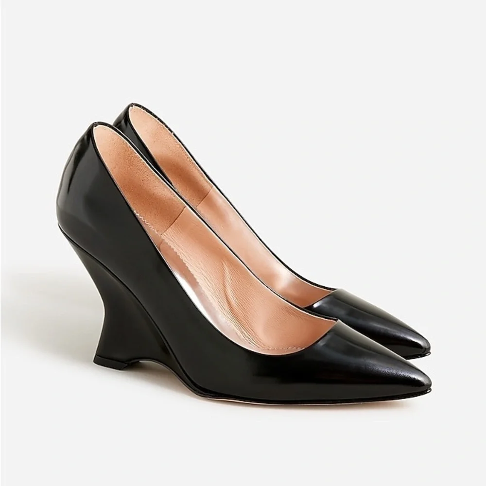 J Crew Collection wedge pumps in Italian spazzolato leather BV727